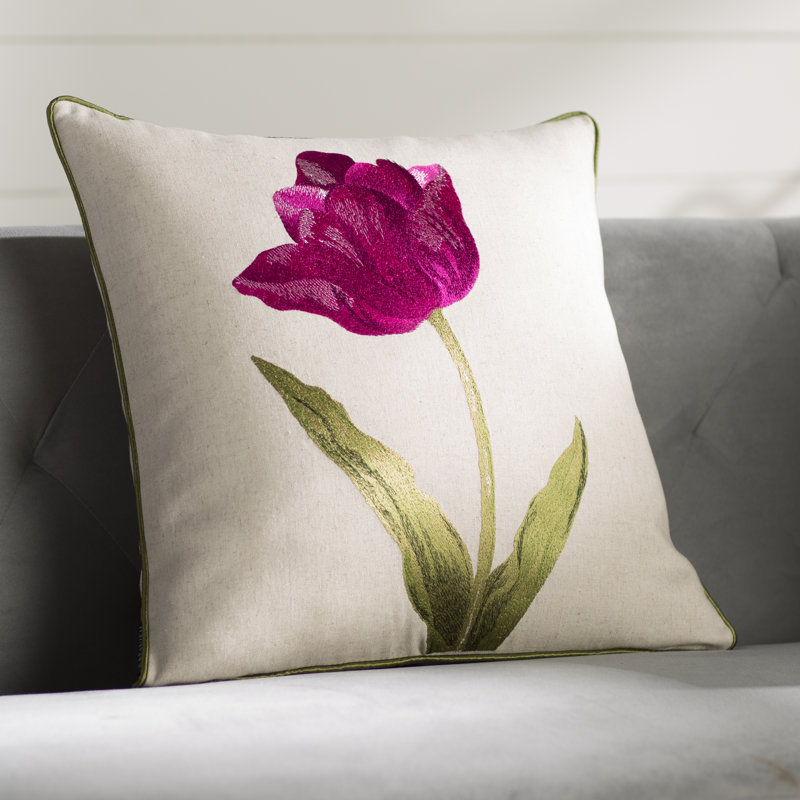 Brock Floral Reversible Throw Pillow, Fuchisa