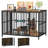 Large Foldable Dog Crate Furniture, Assembly-Free Dog Crate With Adjustable Bowls And Name Tag For Small, Medium, Large Dog-38372362-61016000