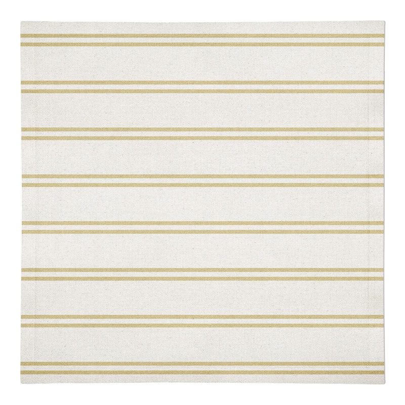 Paine Cotton Striped Square Napkin, Yellow/White