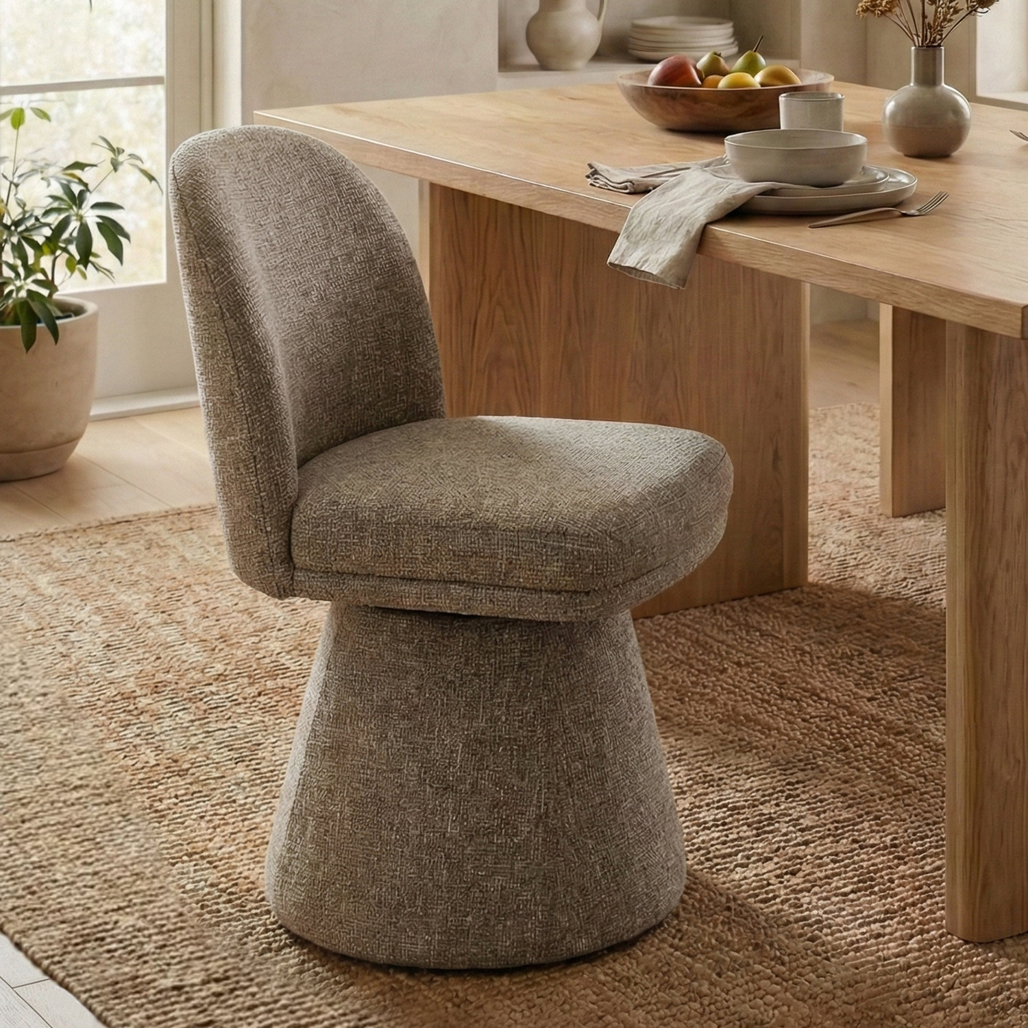 Essex Swivel Side Chair, Brown