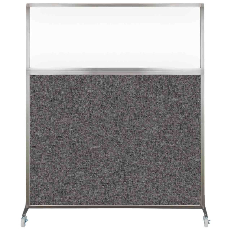Cloison de bureau Hush - fenêtre transparente, 60", Gris anthracite