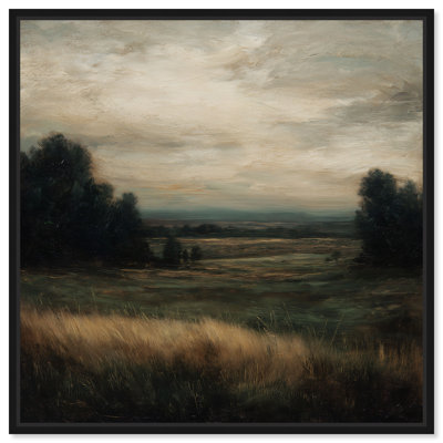 «Dark Field II», reproduction d'art sur toile encadrée par Art Remedy, cadre noir, 16 x 16