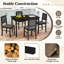 Ensemble de table de salle à manger 5 pièces pour 4 personnes avec dossier rembourré en bois d'hévéa-480742860-480742861