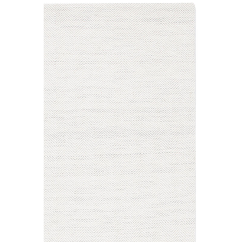 Tapis argenté / ivoire à chevrons Anjelita, Rectangle de 5 pi x 8 pi