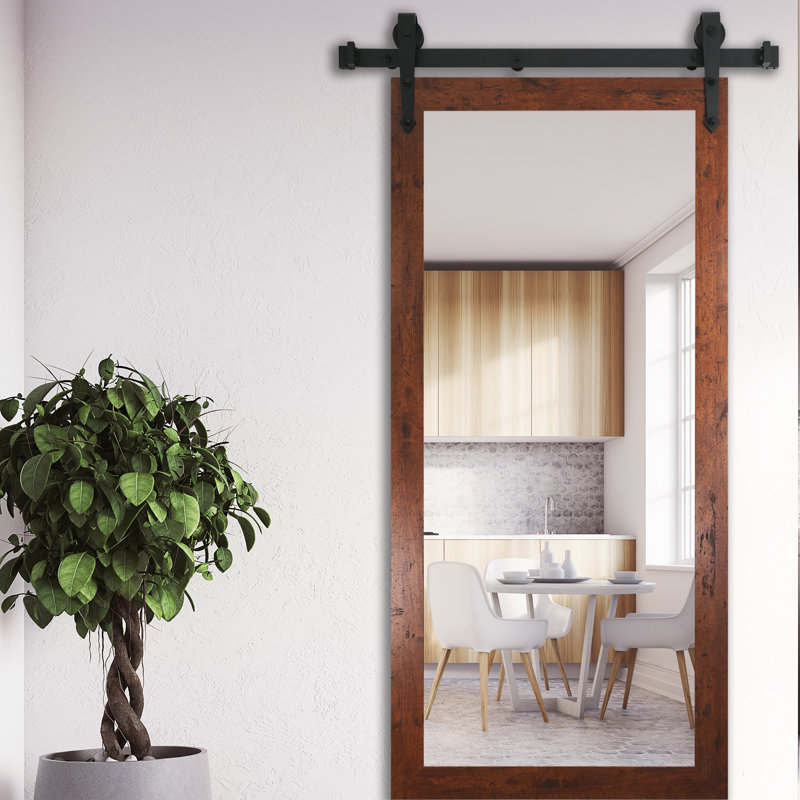 Miroir de salle de bain singapour, H 77 po x l 32 po, Noyer foncé