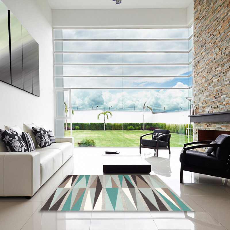 Tapis décoratif gris contemporain, Carré 8 pi
