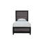 Structure de lit simple en bois noir et gris