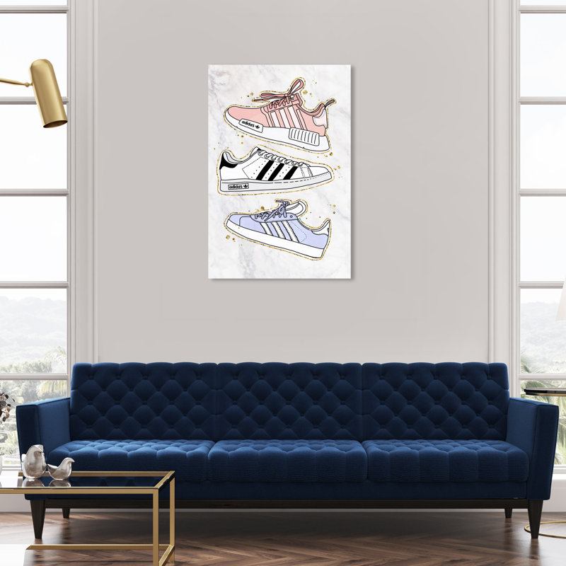 Espadrilles pastel - impression sur toile, Toile tendue, H 36 po x l 24 po