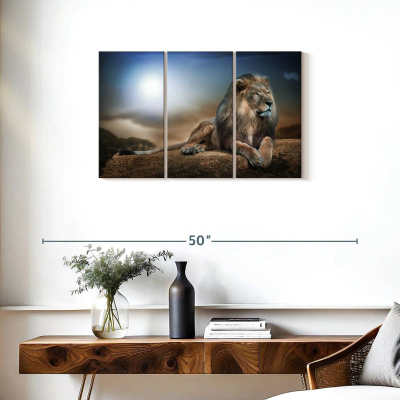 Roi lion sur toile, ensemble de 3 pièces, H 33 po x l 20 po x P 1,25 po