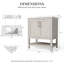 30-inch Freestanding Single Sink Bathroom Vanity – Bombay White Engineered Stone Countertop, Integrated Backsplash & Open Storage Shelf