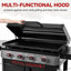 Royal Gourmet 4-Burner Propane Gas Griddle with Hood, Black