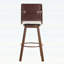Tabouret de bar industriel rembourré avec structure en métal et dossier en similicuir Lennox