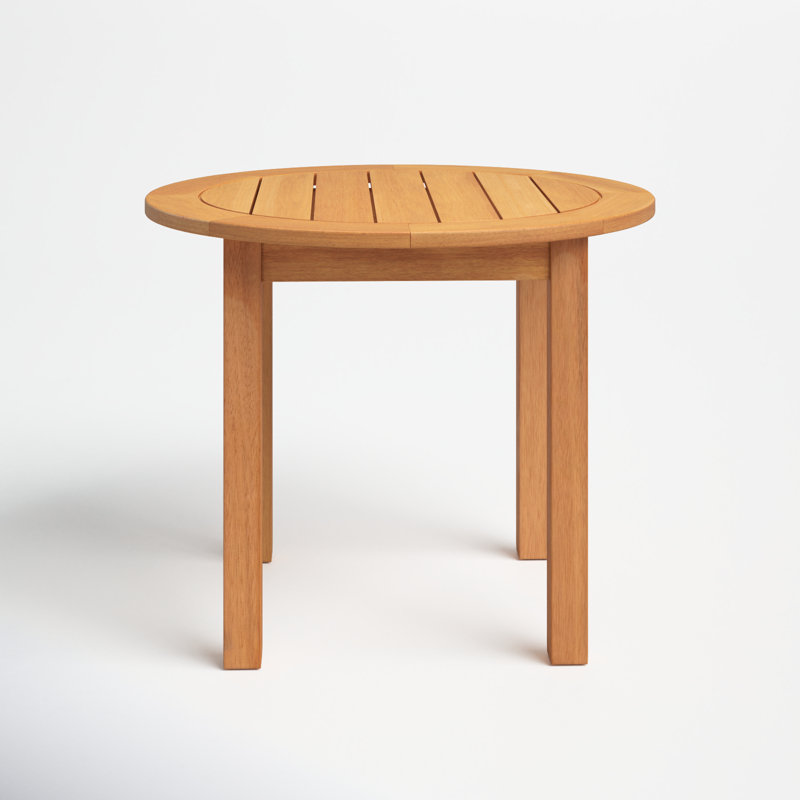 Olene Round Eucalyptus Solid Wood Outdoor Side Table , 22.05 " W 22.05 " D