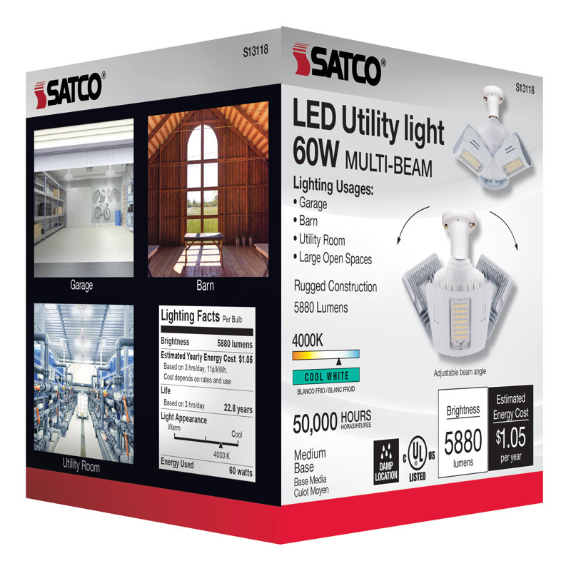 60 Watt White LED Bulb