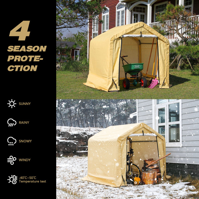 Garden 6 ft. W x 6 ft. D Metal Portable Storage Shed