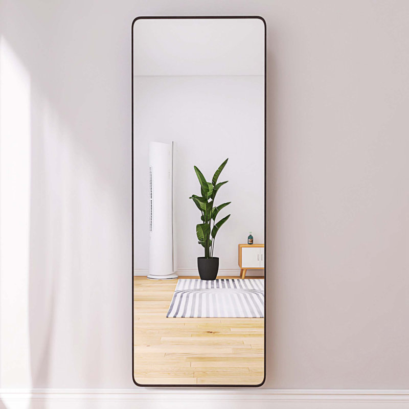 Metal Rectangle Floor Mirror, Black