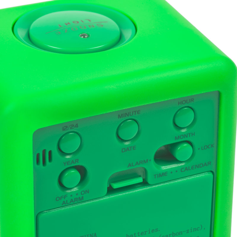 Réveille-matin numérique en silicone avec rétroéclairage à la demande, Vert