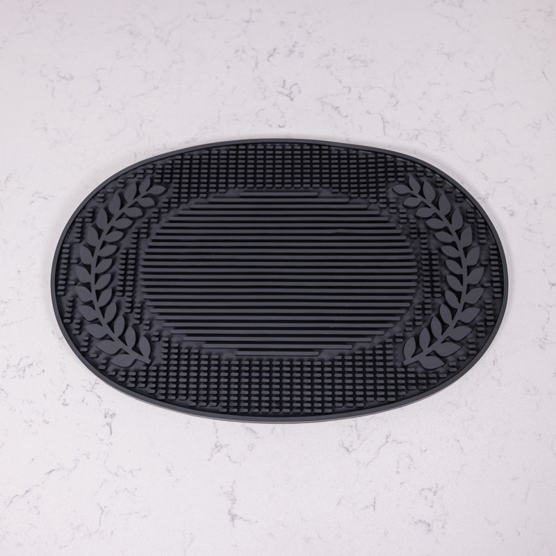 Large Black PVC Oval Bar and Dish Drying Mat