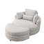 Canapé d'appoint moderne pivotant avec repose-pieds, 2 pièces