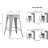 24" Backless Distressed White Metal Bar Stools - Industrial, Rustic, Vintage, Counter Height | Gift Idea-1153375684-1153375682