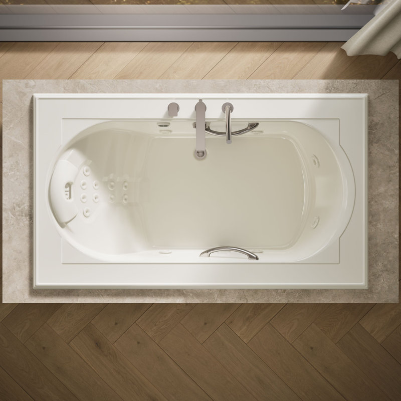 Memoirs 72" x 42" Drop In Combination Acrylic Bathtub, Biscuit
