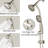 Stainless Steel Slide Bar Shower - 7 Dual Spa Head, 5" Abs Wall Mount, 1.8 Gpm, Adjustable Spray Patterns, 59" Hose, Brushed Nickel-127377218