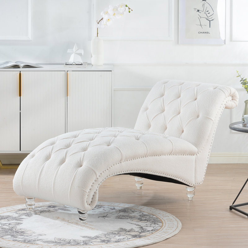 Chaise longue sans accoudoirs touffetée