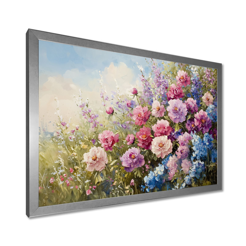 Jacobie - Floral Oversized Canvas Prints, Reproduction encadrée d'une seule photo, Argent argent, H 12 po x l 20 po