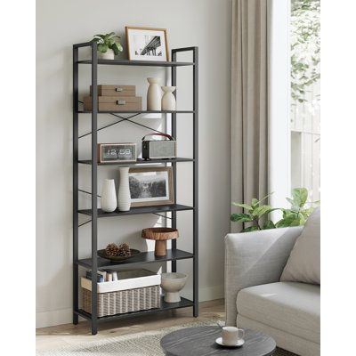 Bernis 186cm H x 80cm W Steel Etagere Bookcase