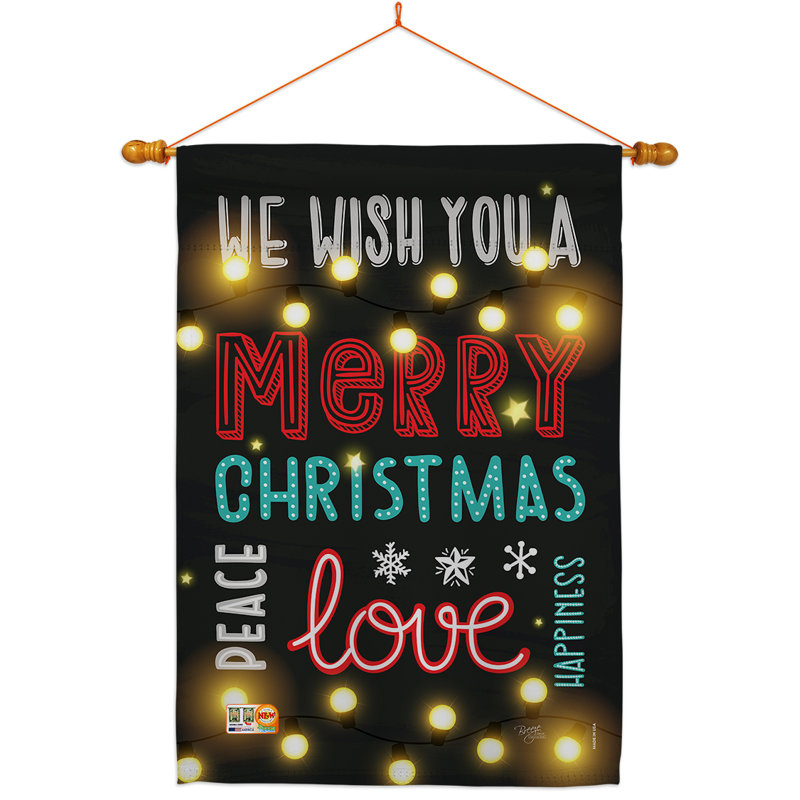 « Merry Christmas » lightful « Love » à 2 faces en polyester 40 po x 28 po Ensemble de drapeaux