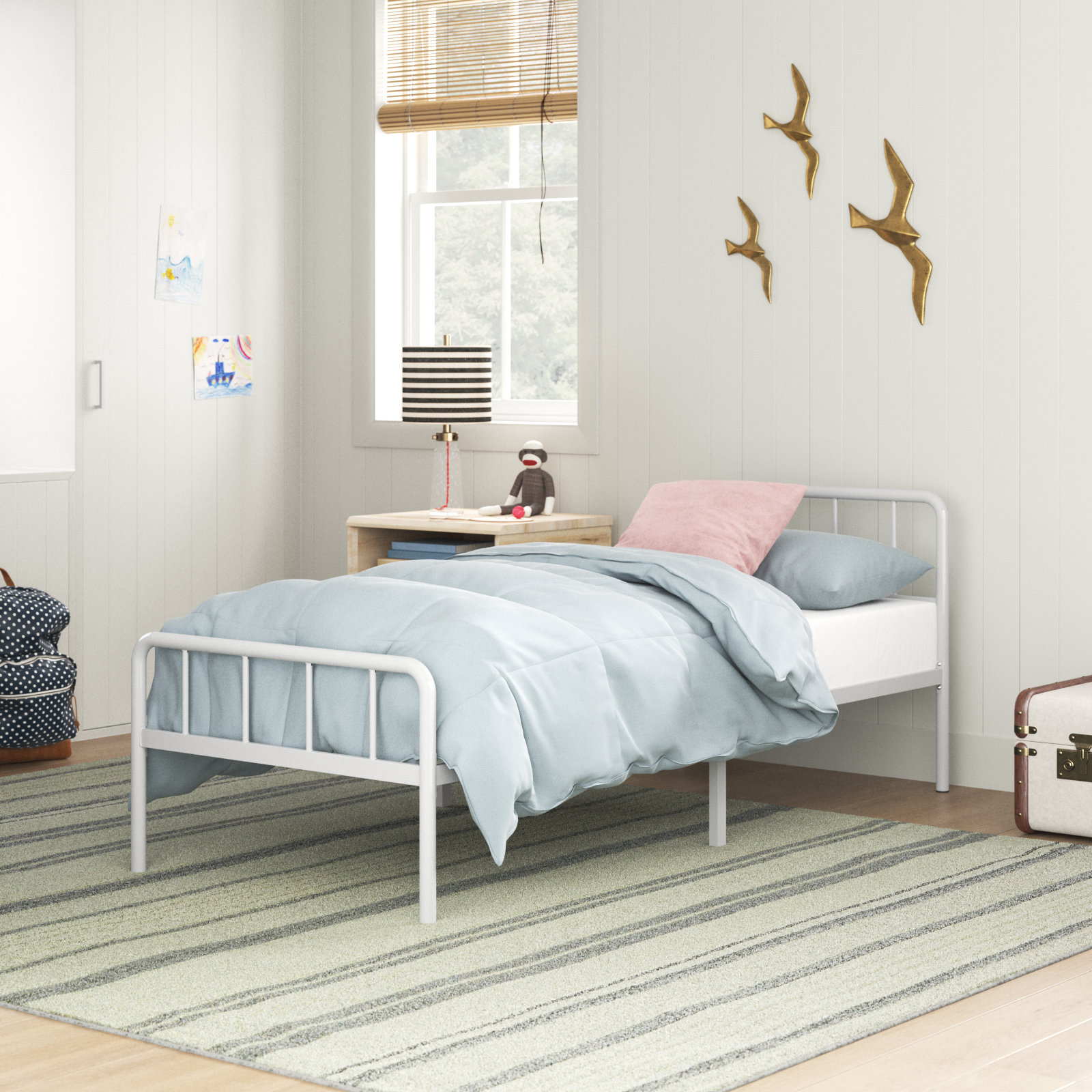 Sand Stable Baby Kids Atkinson Metal Slat Bed Wayfair