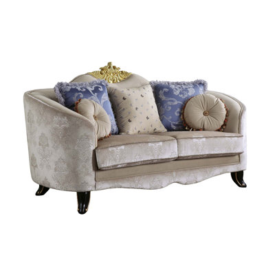 ACME Sheridan Chairez w/5 Pillows, Cream Fabric