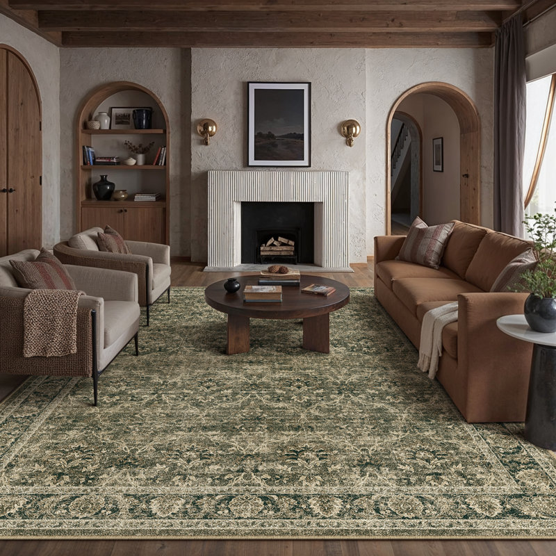 Tapis oriental brun Goben, Rectangle 5 pi x 7 pi 6 po