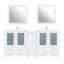 Ensemble de meuble-lavabo autoportant à double cuve 72 po avec plateau en céramique et miroirs assortis Brescia-27042724