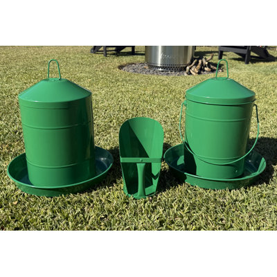 Zylina Powder Coated Metal Feeder 26 lbs - Green