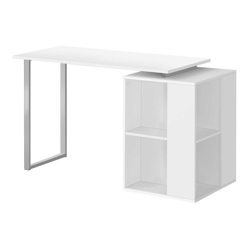 Bureau d'ordinateur, bureau personnel, installation à gauche, à droite, tablettes de rangement, travail, ordinateur portable, métal