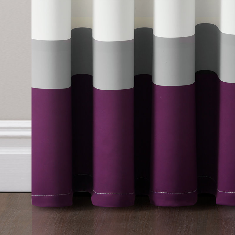 Ensemble de rideaux de fenêtre filtrant la lumière Dervis - bleu marine / or 52 x 84, Mauve