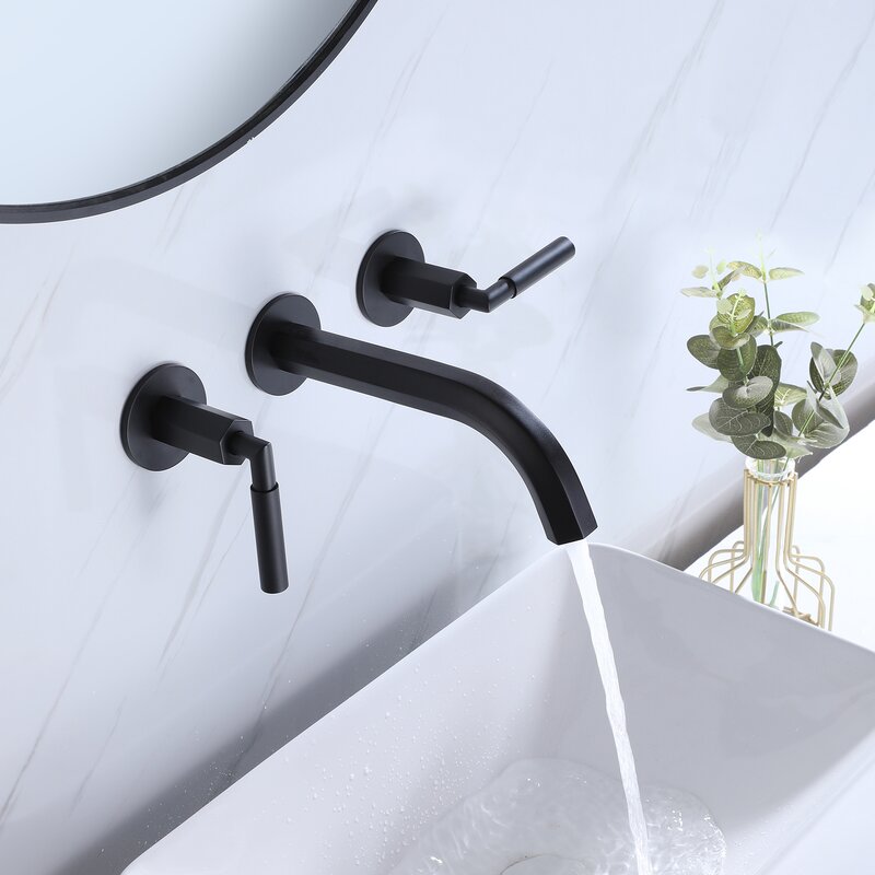 Modern Space Wall Mounted Faucet 2-handle Bathroom Faucet & Reviews ...