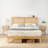 Hazim Solid Wood Standard Bed with Shelves-355361126