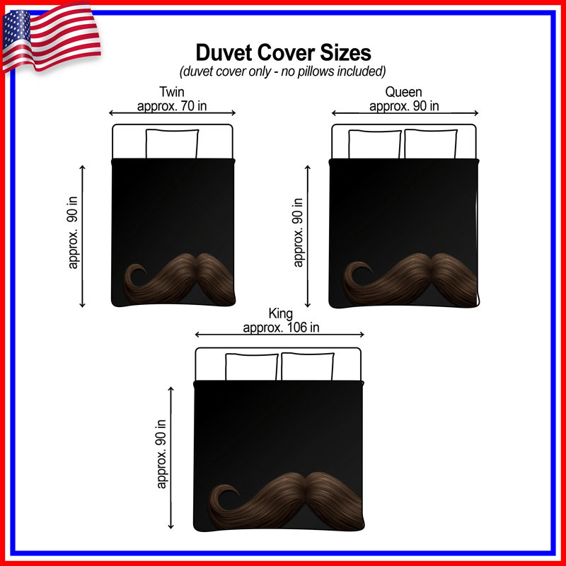 Housses de couette brun avec moustache frisée, King