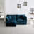 Chenille Two-Seater Sofa With 1 Footrest, 2 Seater L-Shaped Sectional With Ottoman,Loveseat With Ottoman For Small Living Space-674670056