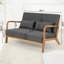 Fauteuil de loisir avec accoudoirs et pieds en bois massif, canapé d'appoint Mid-Century moderne, 2 places-933892700