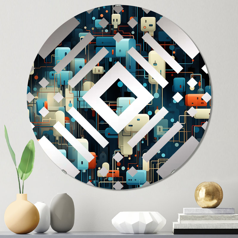 Miroir décoratif losange bleu Metropolis, 23,6 po x 23,6 po