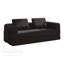 Canapé-lit convertible avec coussin cylindrique - Canapé-lit pliant en velours côtelé avec cadre de forme fixe pour le salon, la chambre à coucher, le salon, le noir studio