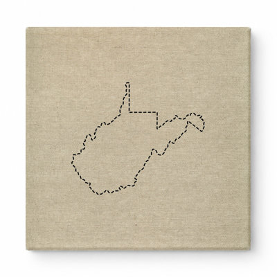 West Virginia State Outline — Square Canvas Wall Art