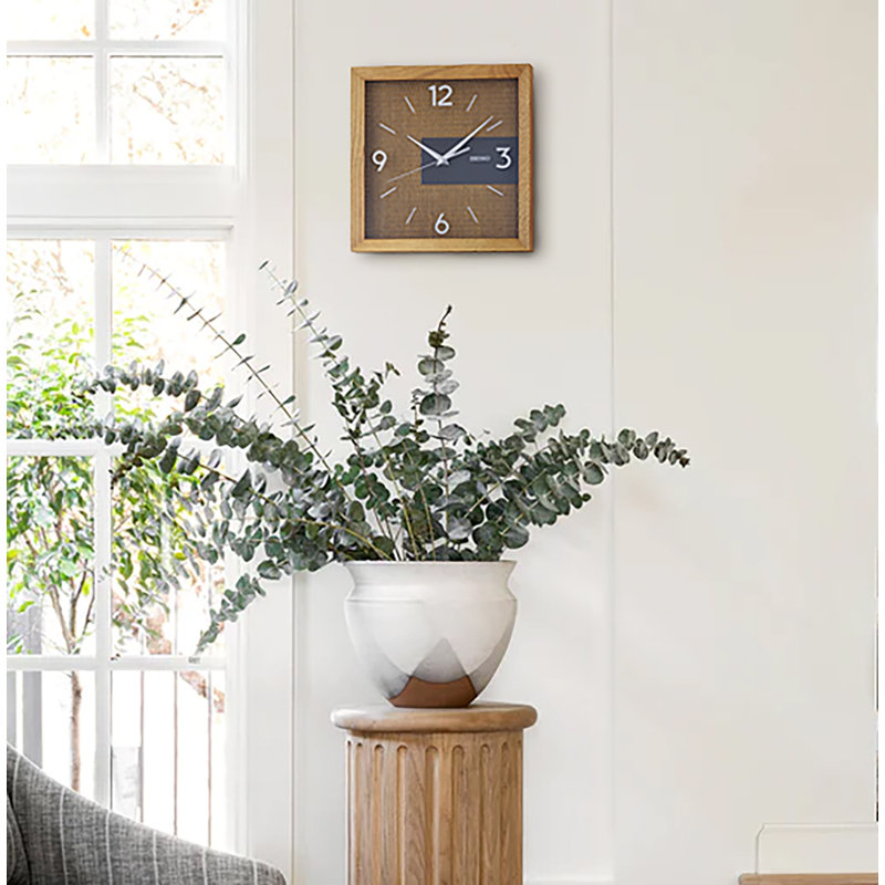 QXA845BLH Wall Clock, Brown, Brown