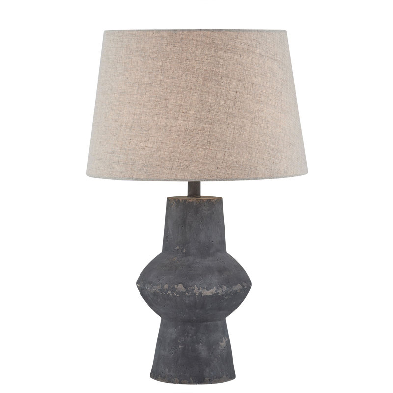 Lampe de table 26 "avec abat-jour en lin Portland, gris foncé