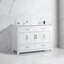 Meuble-lavabo blanc 48 po, armoire de rangement abondante, 4 portes à fermeture douce et 4 tiroirs (à l'exception du lavabo en céramique)-591831051