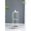 Étagère à 3 attaches D16X39,5 ", blanc luxueux et or