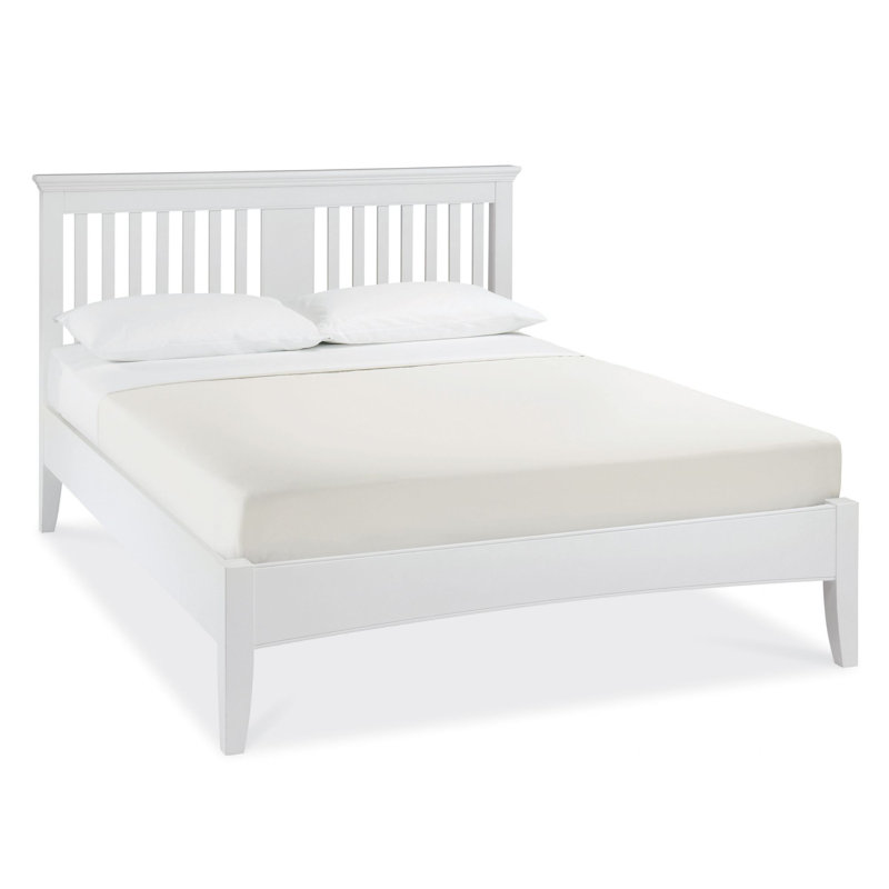 Raffin Solid Wood Bed, White, Double (4'6)
